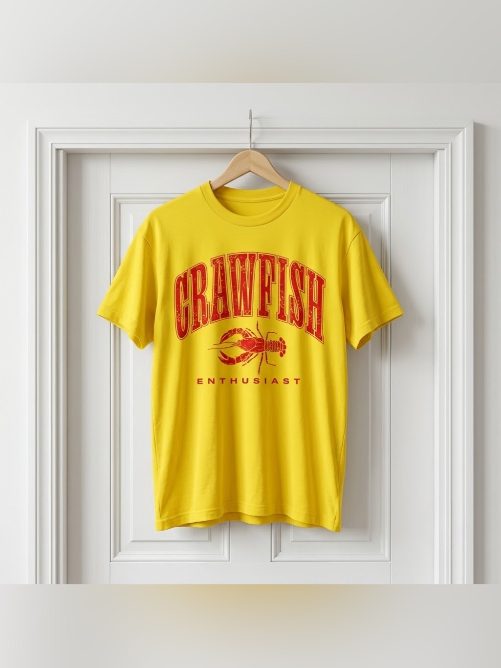 Crawfish Enthusiast Yellow T-Shirt Gildan 5000 Unisex Graphic Tee